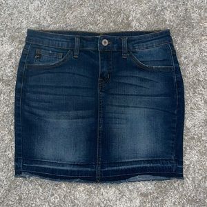 Blue Denim Mini Skirt - Size S